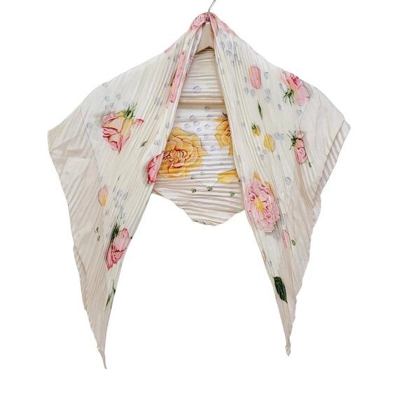 Auth HERMES silk - Cream Pink Multi Silk Scarf - Picture 1 of 4